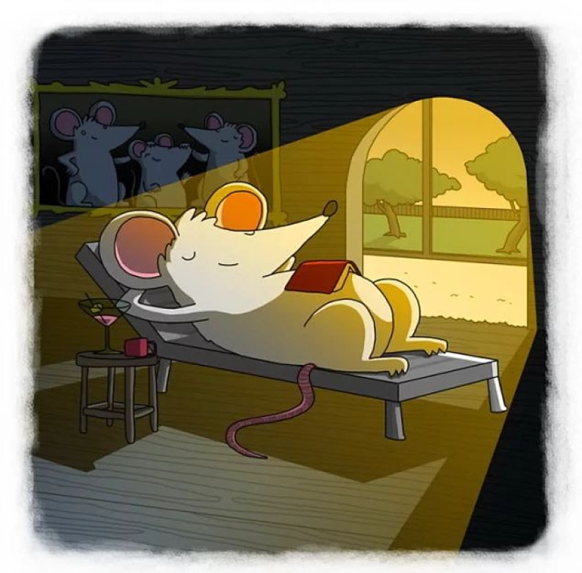 The artist made funny cartoons of proverbs from all over the world, and that's what came out of it The artist made funny cartoons of proverbs from all over the world, and that's what came out of it