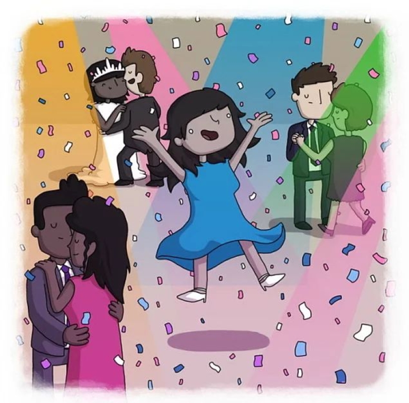 The artist made funny cartoons of proverbs from all over the world, and that's what came out of it The artist made funny cartoons of proverbs from all over the world, and that's what came out of it