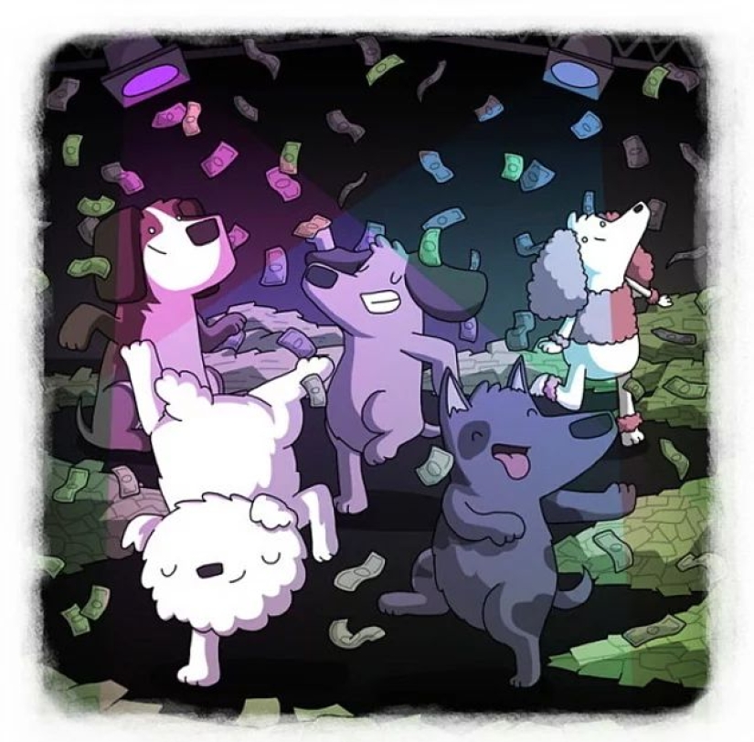 The artist made funny cartoons of proverbs from all over the world, and that's what came out of it The artist made funny cartoons of proverbs from all over the world, and that's what came out of it