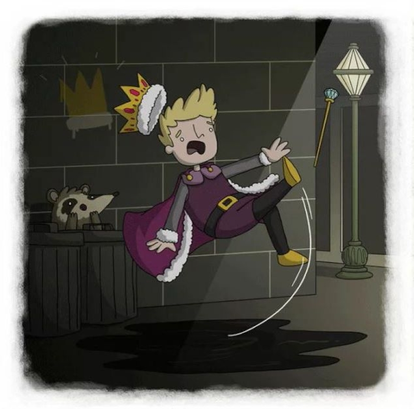 The artist made funny cartoons of proverbs from all over the world, and that's what came out of it The artist made funny cartoons of proverbs from all over the world, and that's what came out of it