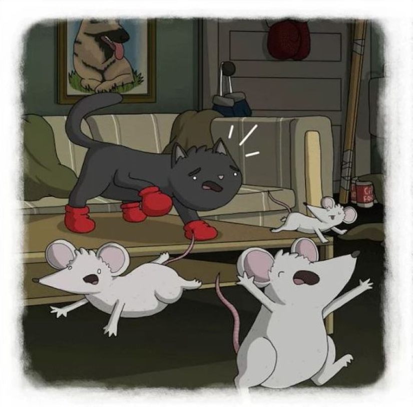 The artist made funny cartoons of proverbs from all over the world, and that's what came out of it The artist made funny cartoons of proverbs from all over the world, and that's what came out of it