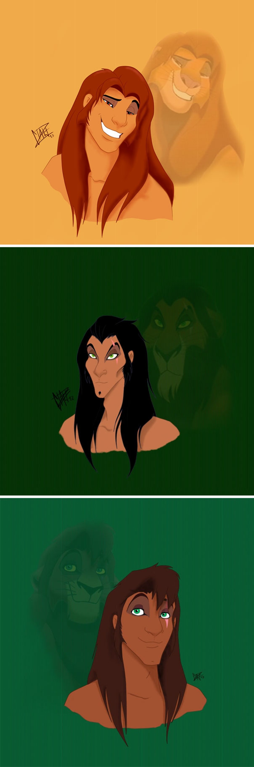 The artist sees it this way: illustrators have come up with what cartoon characters would look like, being people