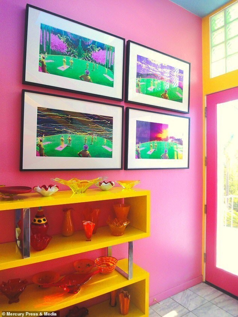 The artist spends thousands of dollars to make her house bright, but the neighbors are not happy