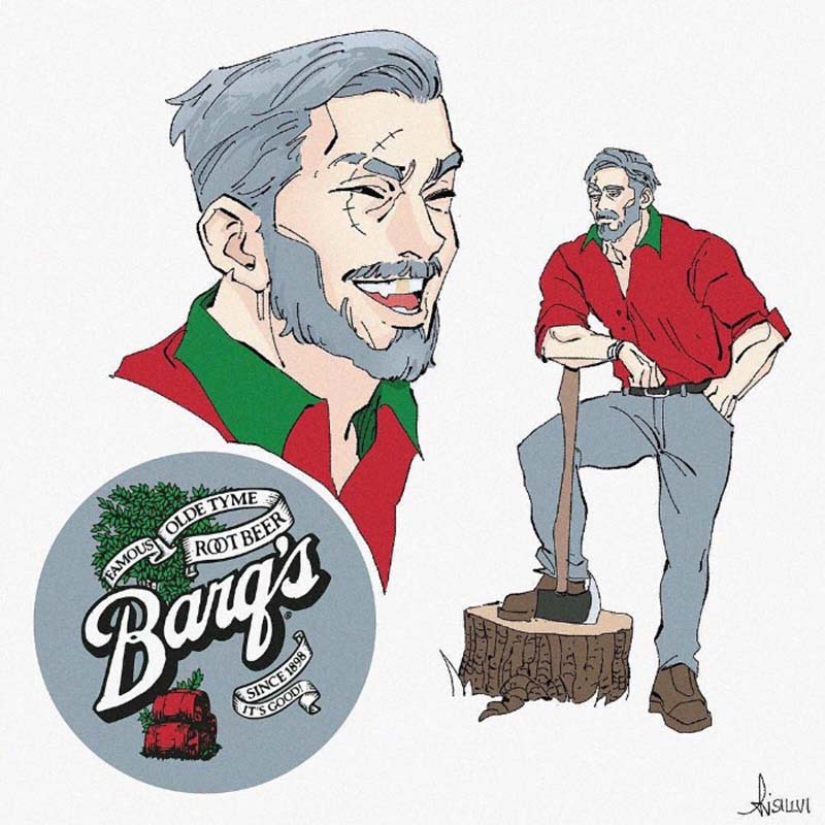 The artist turned 13 popular carbonated drinks into cartoon characters