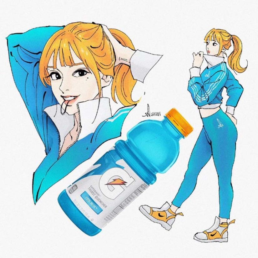 The artist turned 13 popular carbonated drinks into cartoon characters