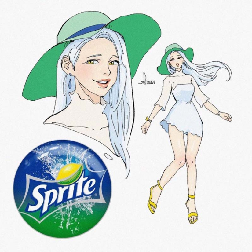 The artist turned 13 popular carbonated drinks into cartoon characters