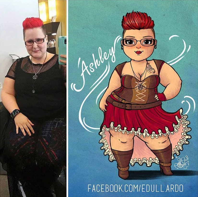 The Brazilian turns curvy girls into sexy toons, calling everyone to a body positive