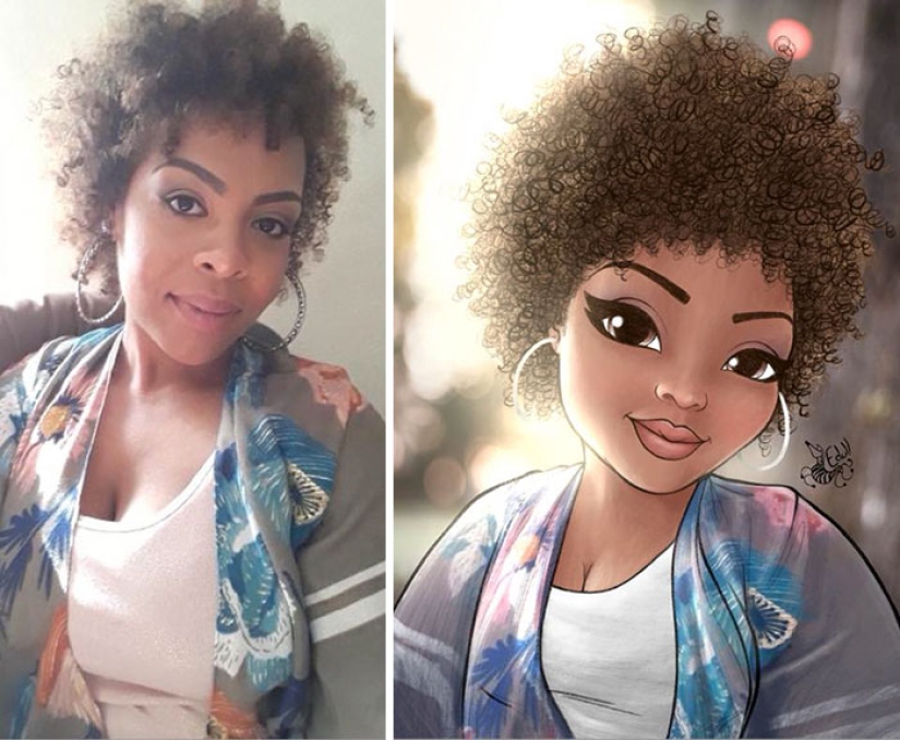 The Brazilian turns curvy girls into sexy toons, calling everyone to a body positive
