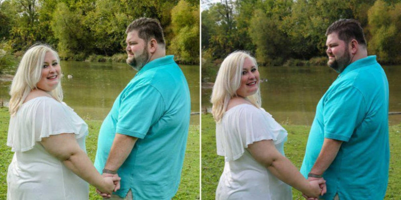 The bride forced the photographer to return the money for removing extra pounds from the pictures and calling the couple "terribly fat" The bride forced the photographer to return the money for removing extra pounds from the pictures and calling the couple "terribly fat"