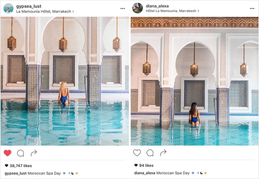 The couple discovered that someone was copying their pictures exactly from their trips to Instagram