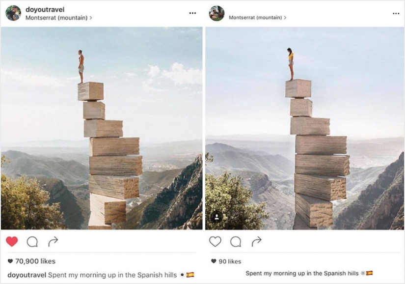The couple discovered that someone was copying their pictures exactly from their trips to Instagram