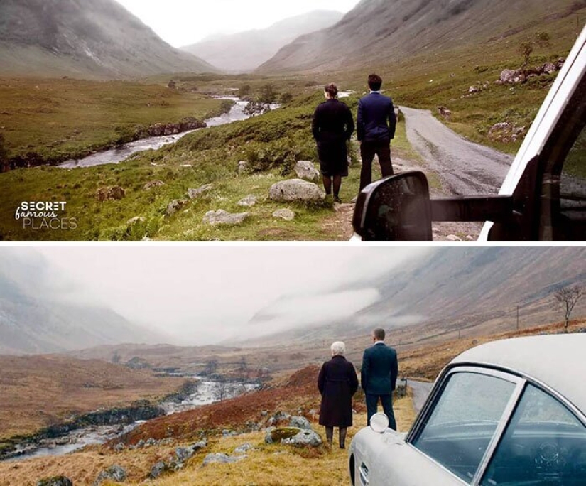 The couple travels around the world and recreates scenes from films in the filming locations The couple travels around the world and recreates scenes from films in the filming locations