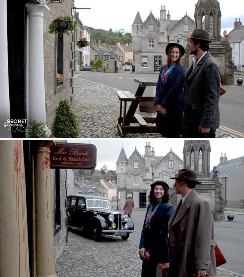 The couple travels around the world and recreates scenes from films in the filming locations The couple travels around the world and recreates scenes from films in the filming locations
