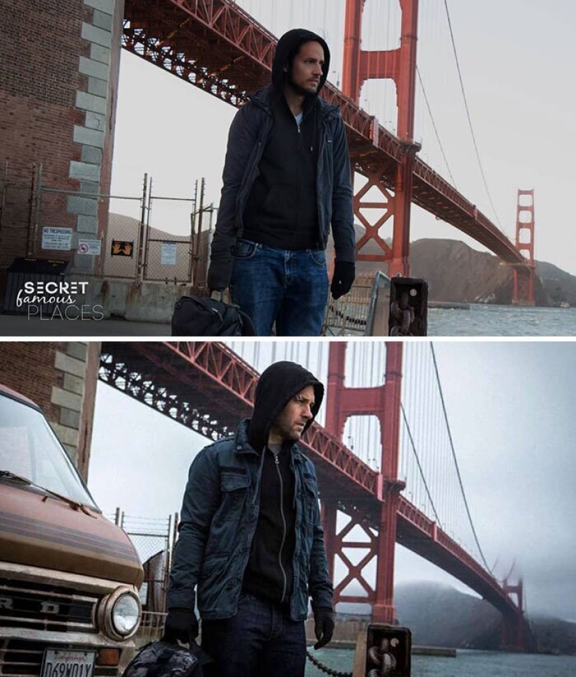 The couple travels around the world and recreates scenes from films in the filming locations The couple travels around the world and recreates scenes from films in the filming locations