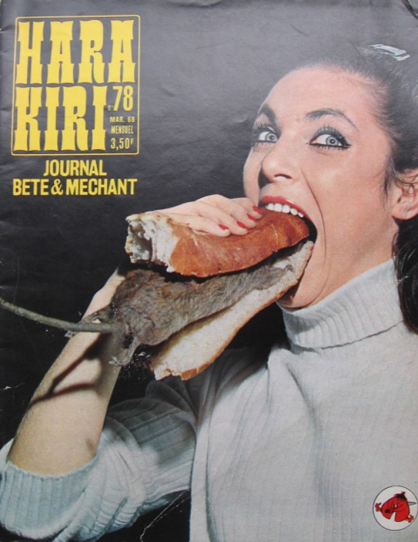 The covers of France's most hooligan magazine of the last century