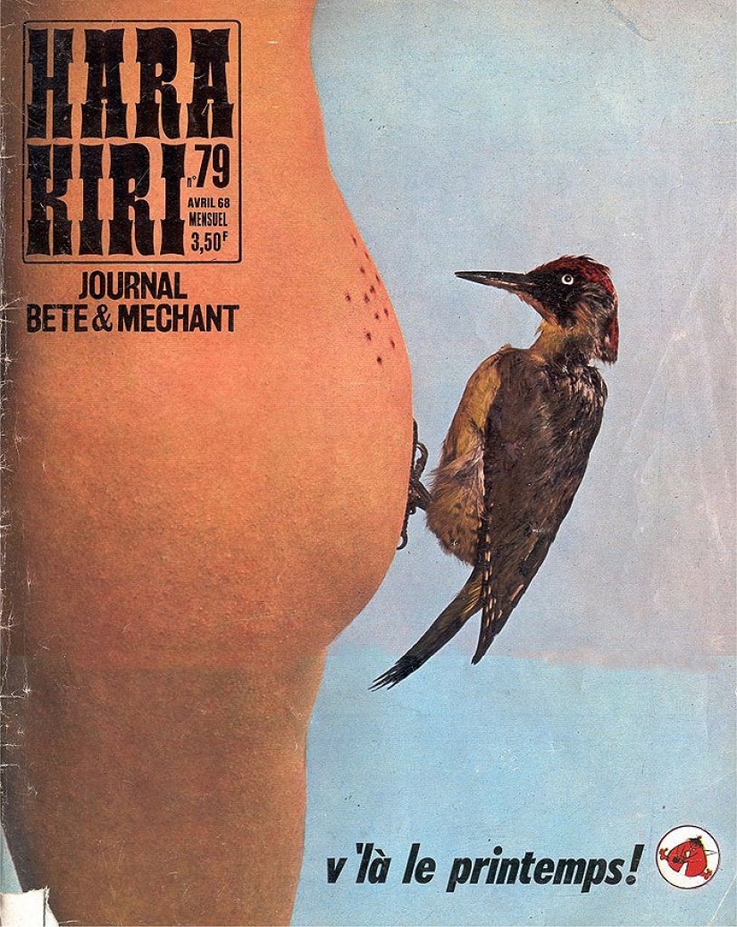 The covers of France's most hooligan magazine of the last century