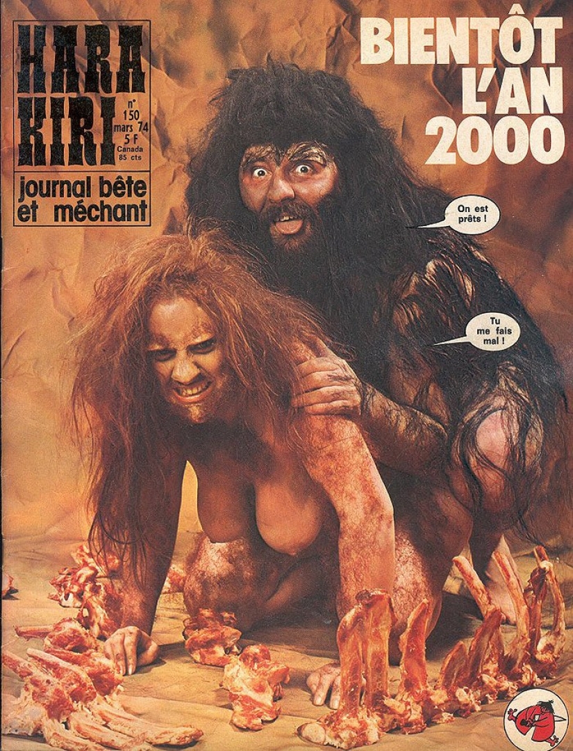 The covers of France's most hooligan magazine of the last century