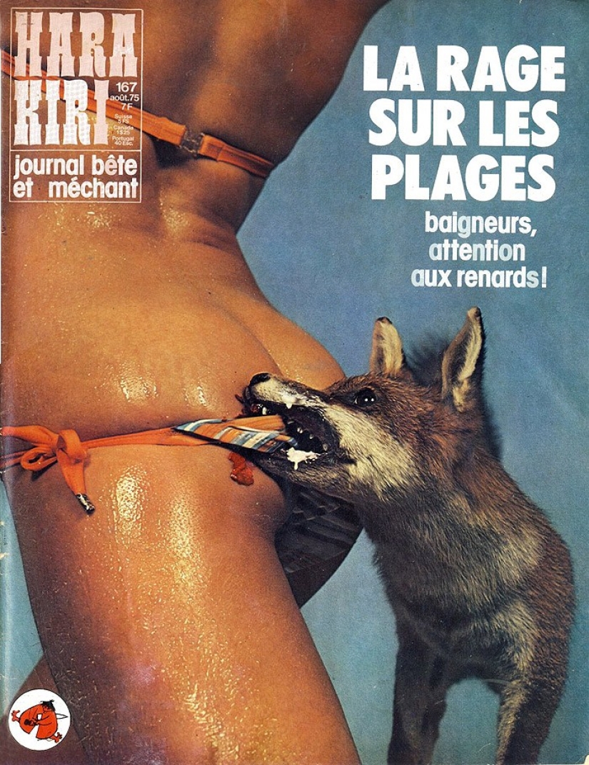 The covers of France's most hooligan magazine of the last century