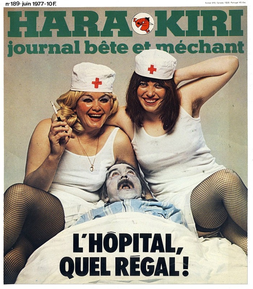 The covers of France's most hooligan magazine of the last century