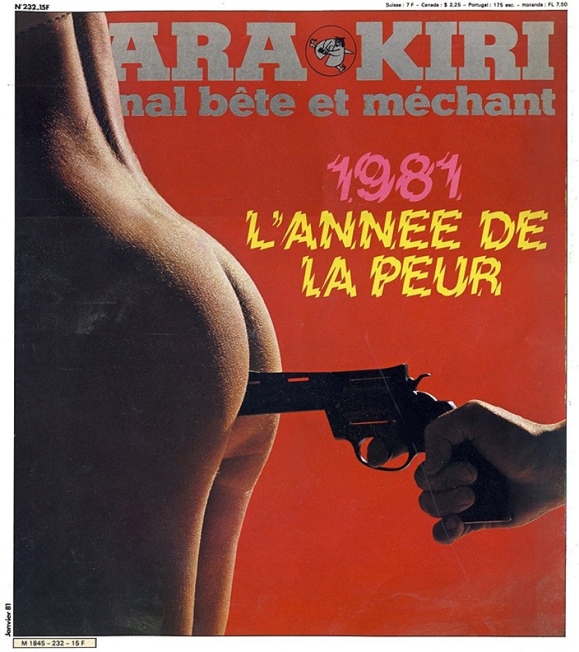 The covers of France's most hooligan magazine of the last century