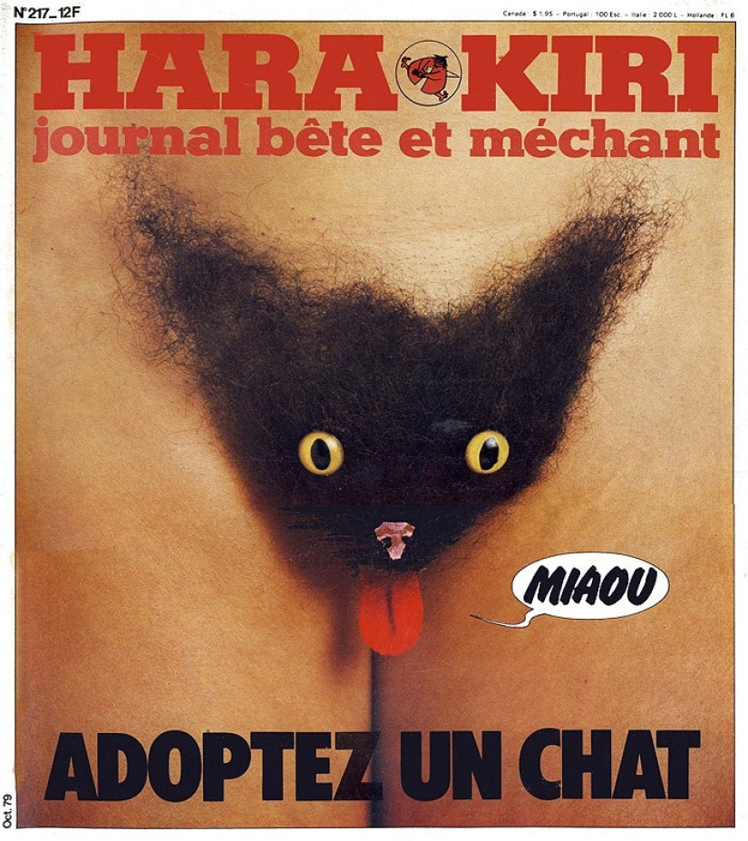 The covers of France's most hooligan magazine of the last century