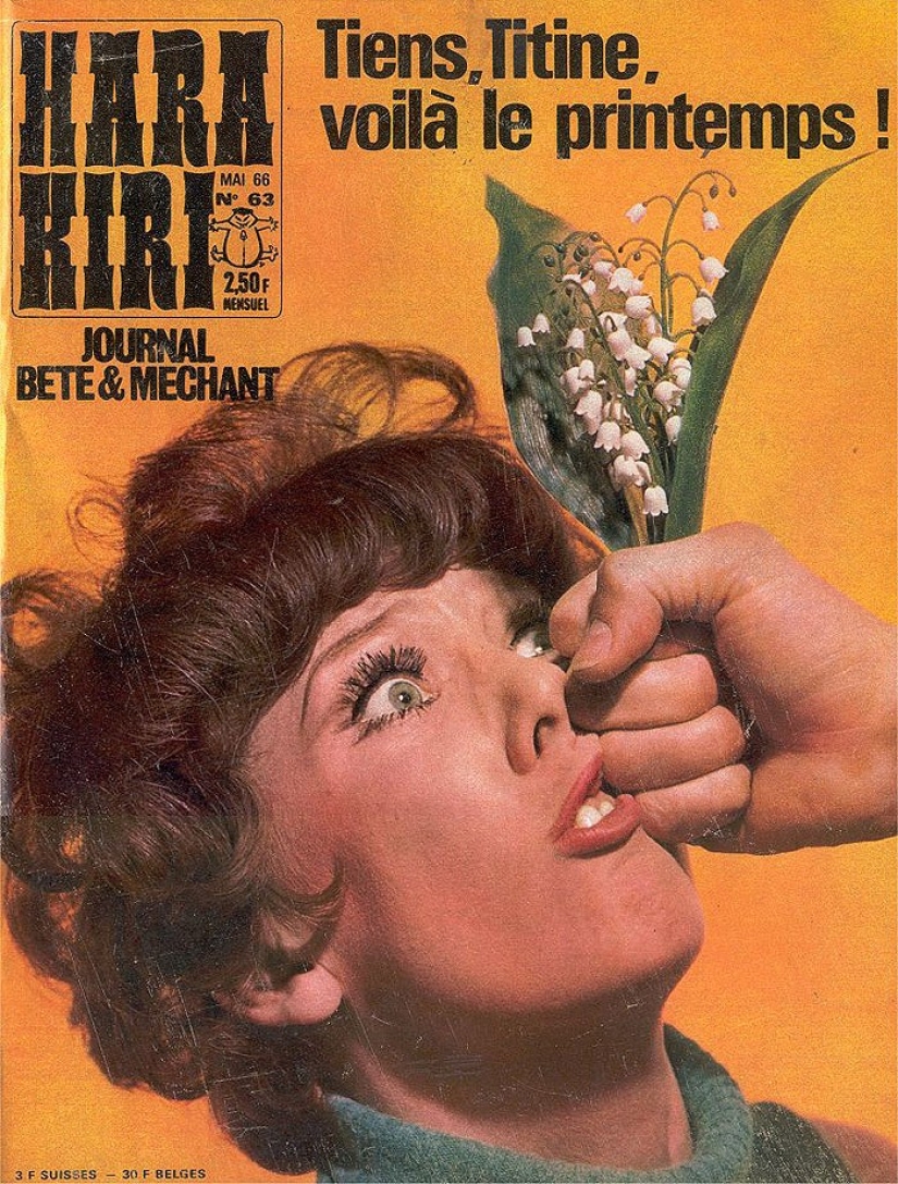 The covers of France's most hooligan magazine of the last century