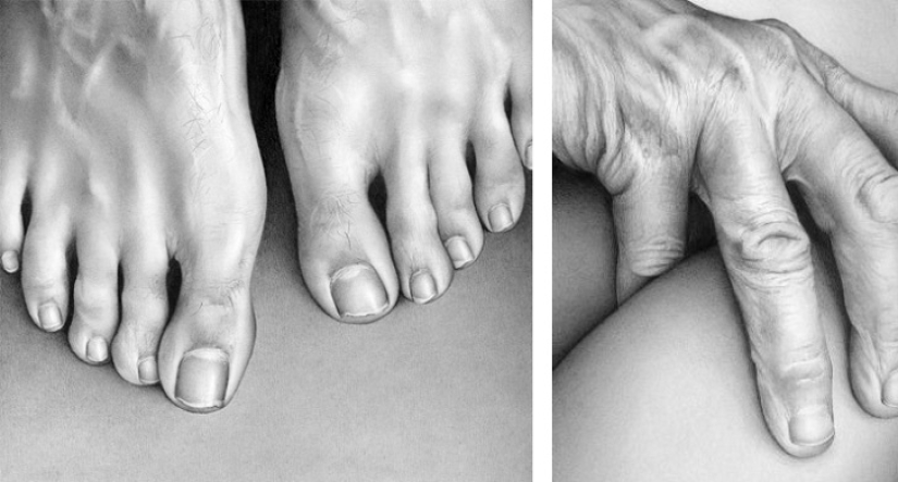 The Flesh Project: los dibujos realistas de Kat Riley exploran el tema del cuerpo y el tacto