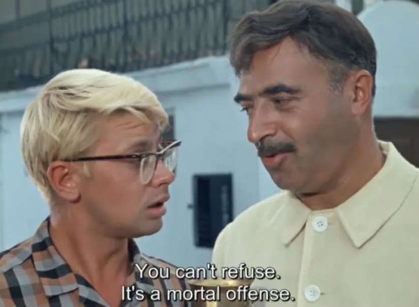 The German was shown the Soviet film "The Caucasian Captive", and here are his comments