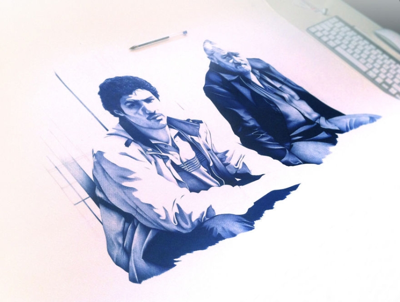 The guy draws with a simple ballpoint pen, and it turns out almost a photo The guy draws with a simple ballpoint pen, and it turns out almost a photo