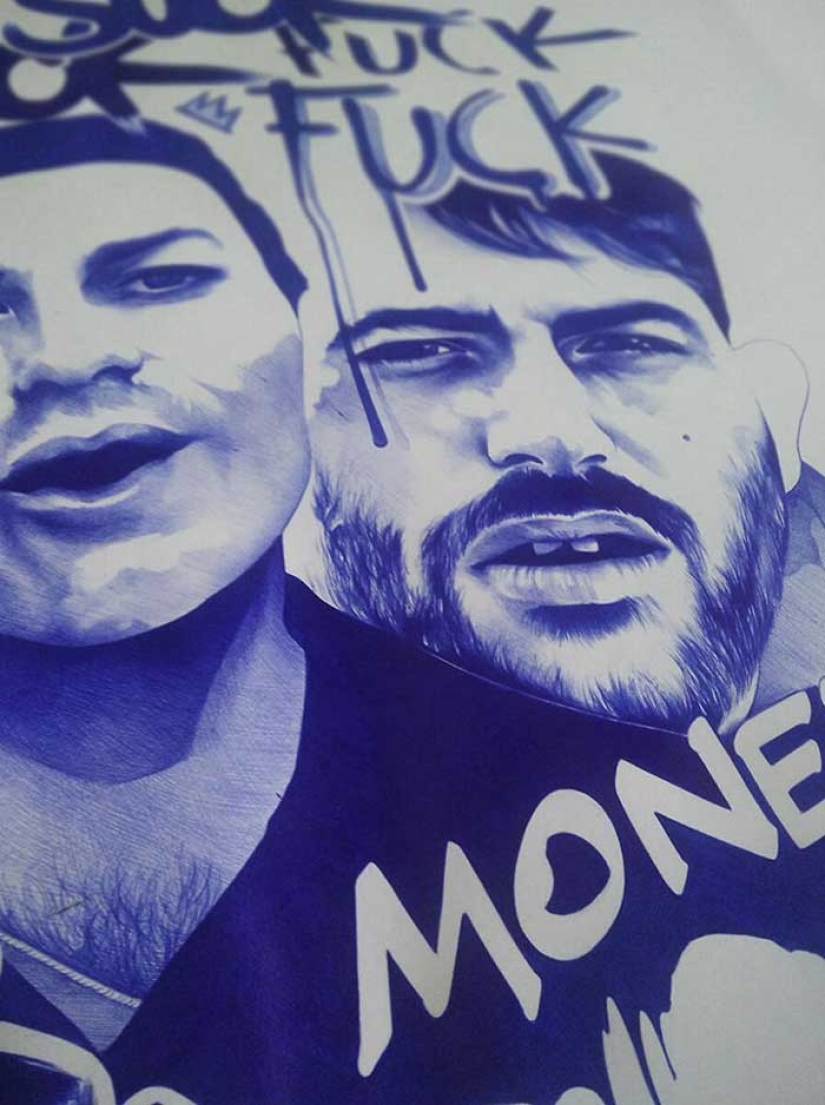 The guy draws with a simple ballpoint pen, and it turns out almost a photo The guy draws with a simple ballpoint pen, and it turns out almost a photo