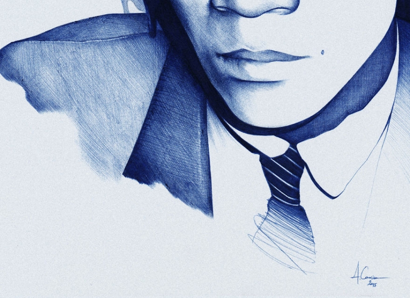 The guy draws with a simple ballpoint pen, and it turns out almost a photo The guy draws with a simple ballpoint pen, and it turns out almost a photo