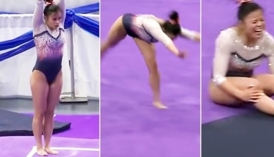 The gymnast broke both legs and admitted that she is now "really happy"