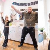 The hill from the rock: The mountain from "Game of Thrones" and his miniature wife are waiting for the birth of their son