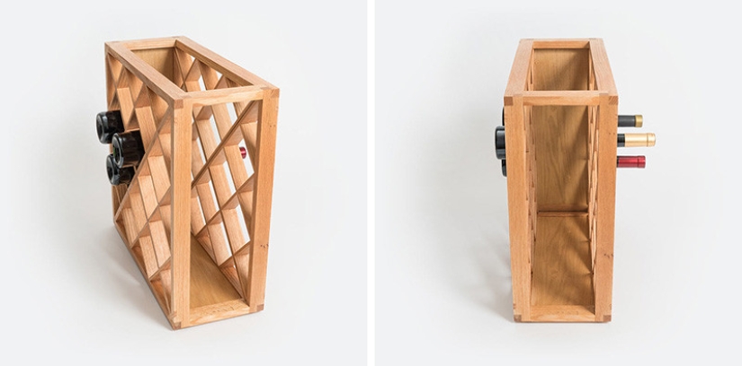 The illusionist created a wine rack in which bottles disappear The illusionist created a wine rack in which bottles disappear