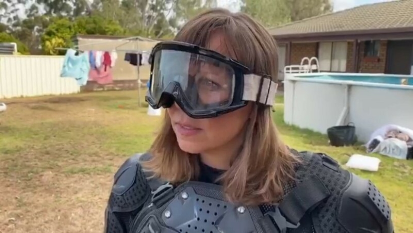 The journalist dressed up in a bulletproof vest for a meeting with a koala, an "evil poisonous bear"