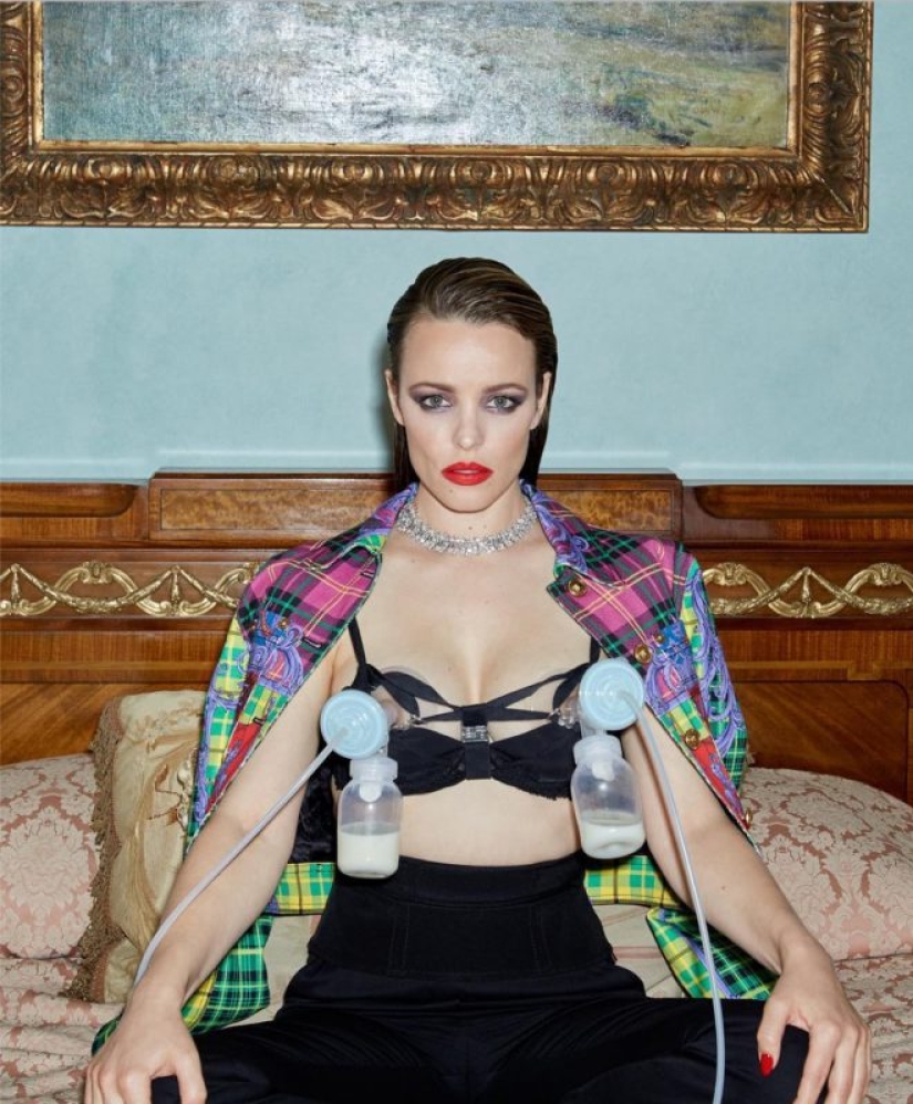 The joy of motherhood: a famous model posted a photo on Instagram with a sucker on her chest