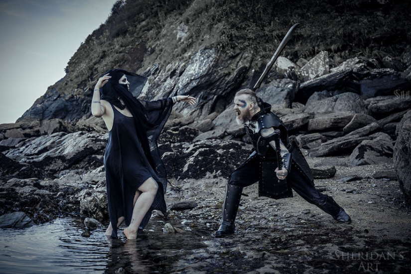 The man has a midlife crisis, and he arranged a photo shoot in the style of "Game of Thrones"