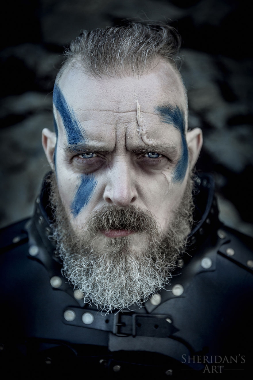 The man has a midlife crisis, and he arranged a photo shoot in the style of "Game of Thrones"