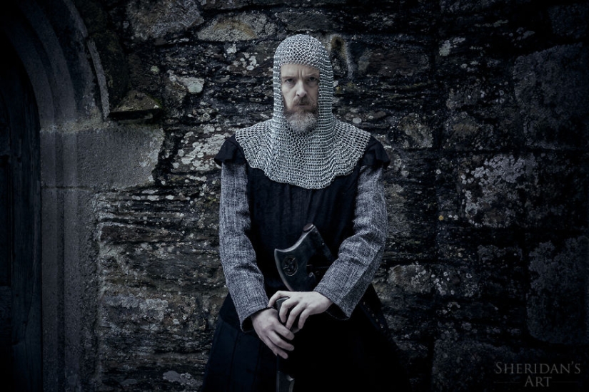 The man has a midlife crisis, and he arranged a photo shoot in the style of "Game of Thrones"