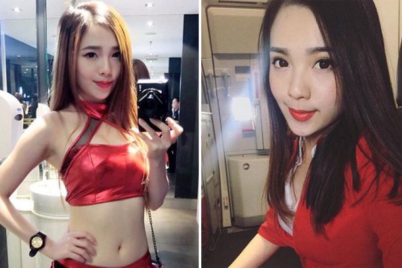 "The most beautiful flight attendant in the world?": photo of an AirAsia flight attendant has gone viral