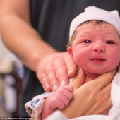 The photographer filmed her own childbirth