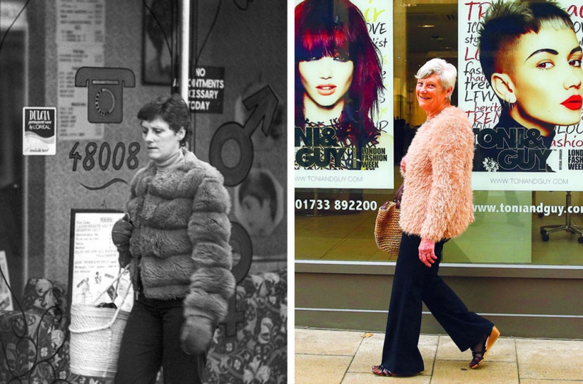 The photographer takes pictures of the inhabitants of an English town many years later