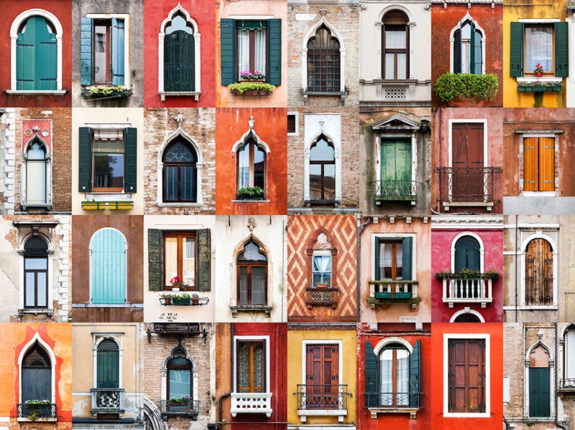 The photographer travels around the world and demonstrates the beauty of doors and windows