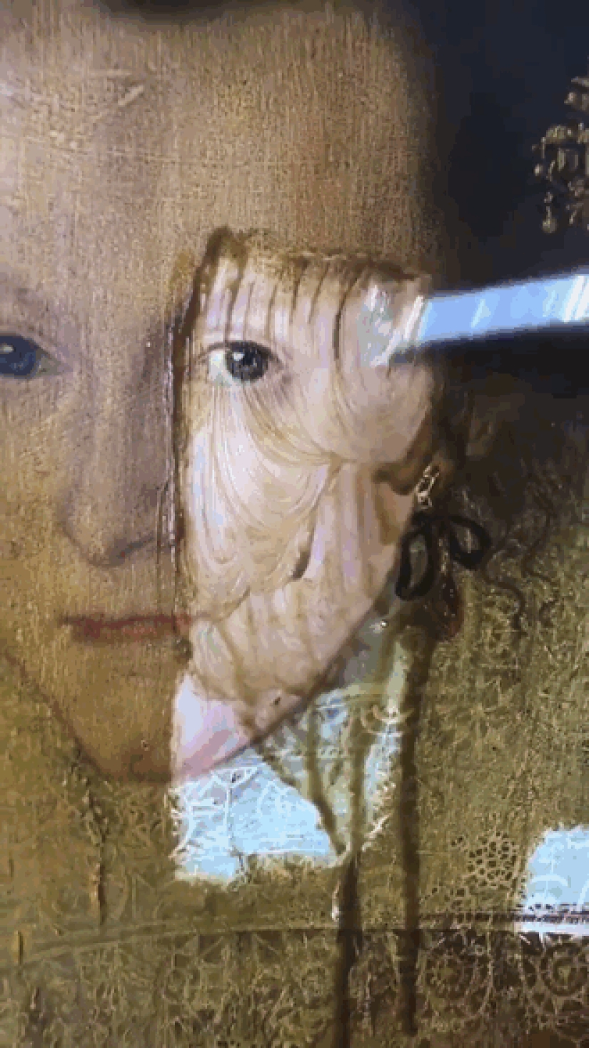 The portrait of the XVII century was cleaned of a layer of varnish, and the result is stunning The portrait of the XVII century was cleaned of a layer of varnish, and the result is stunning