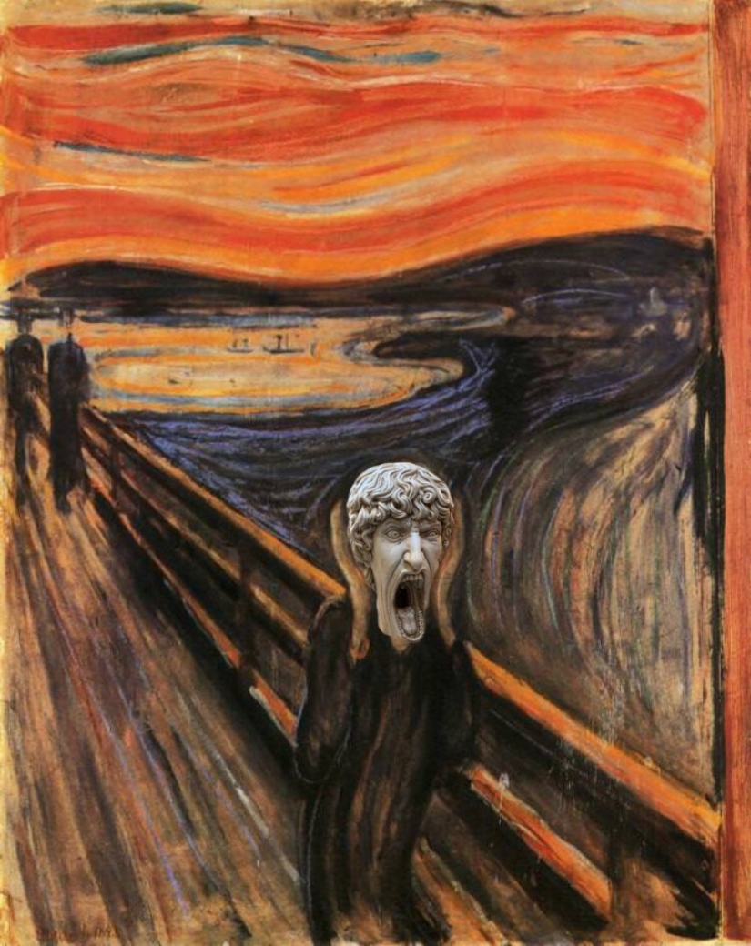 The reason for the meme: a screaming statue in Italy blew up the Internet