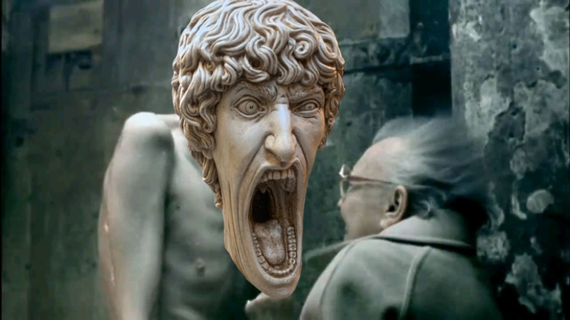 The reason for the meme: a screaming statue in Italy blew up the Internet