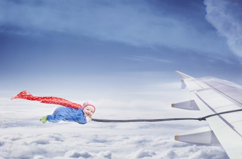 The Swede takes pictures of his daughter in the craziest situations
