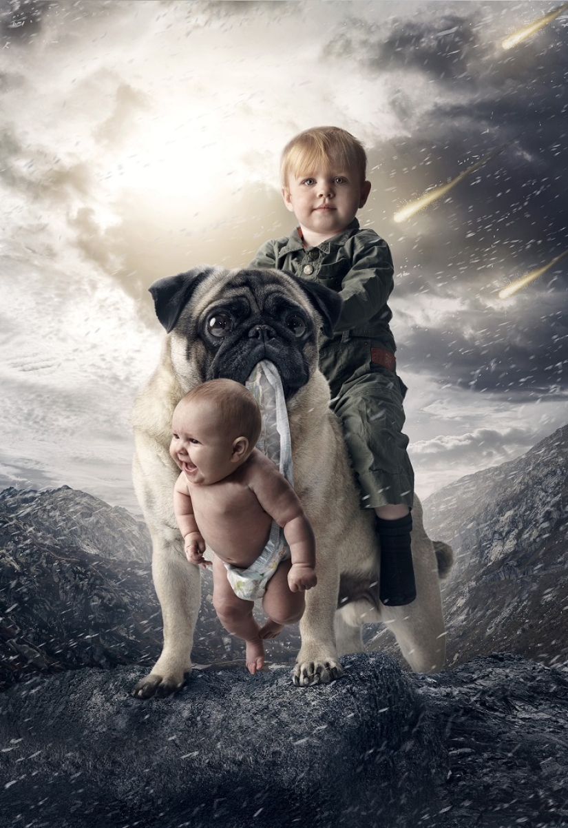 The Swede takes pictures of his daughter in the craziest situations