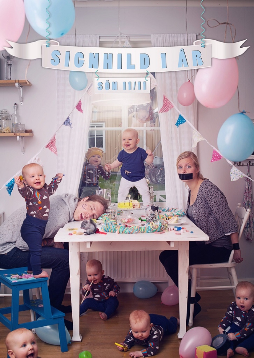 The Swede takes pictures of his daughter in the craziest situations
