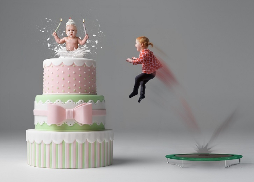 The Swede takes pictures of his daughter in the craziest situations